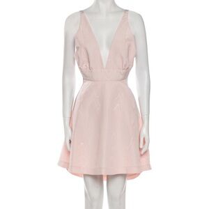 LoveShackFancy Blush Pink Deep V High-Low Dress